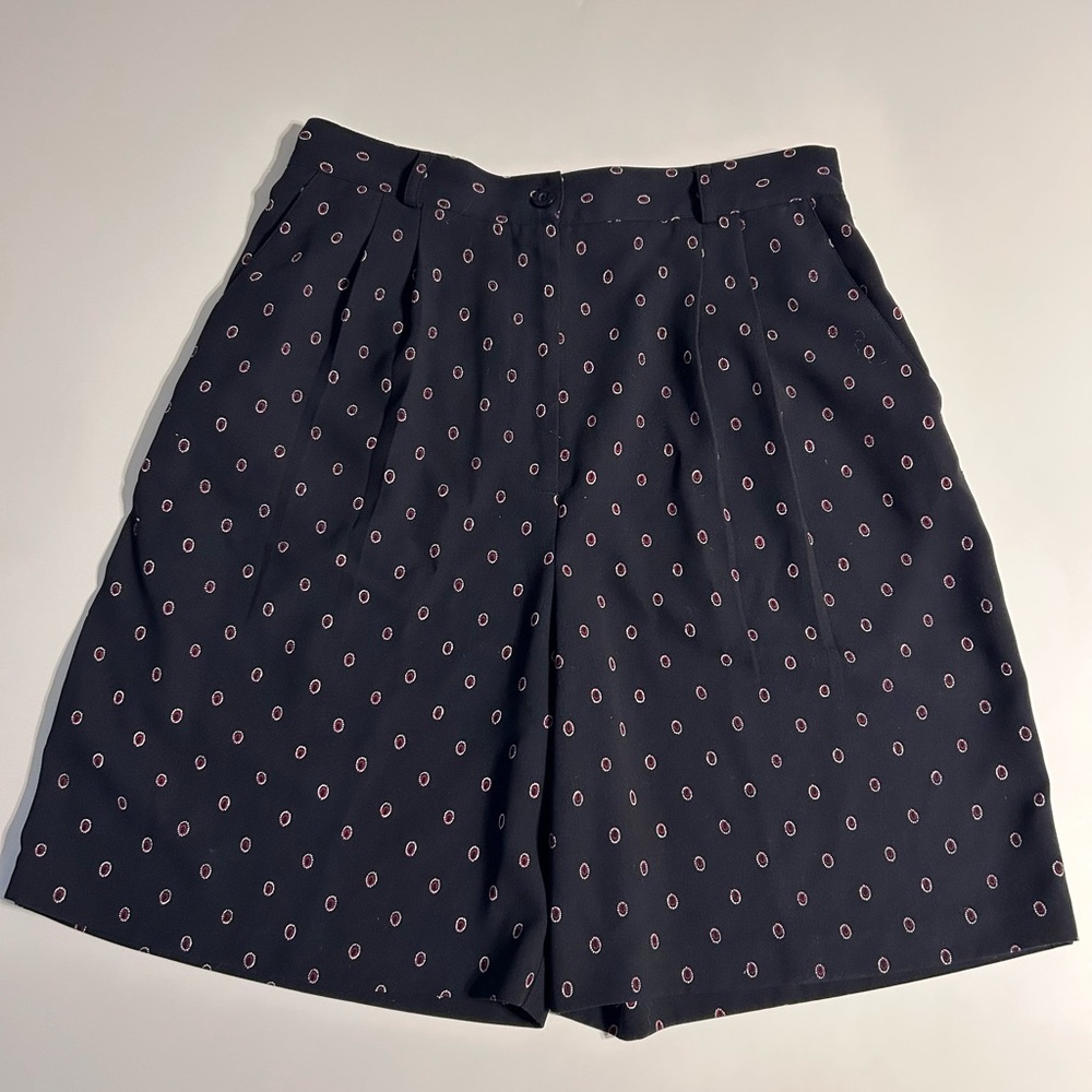 EP Pro Pleated Performance‎ Golf Short Size 12 Navy w pattern Activewear Bermuda
